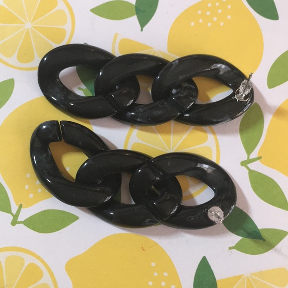 🍊 NWT Acrylic Stone Chain Resin Drop Earrings - Picture 7 of 13